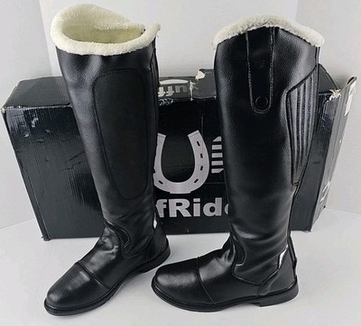 TuffRider Tundra Fleece Lined Spanish Top Tall Boots Sz 9.5 Missing 1 String