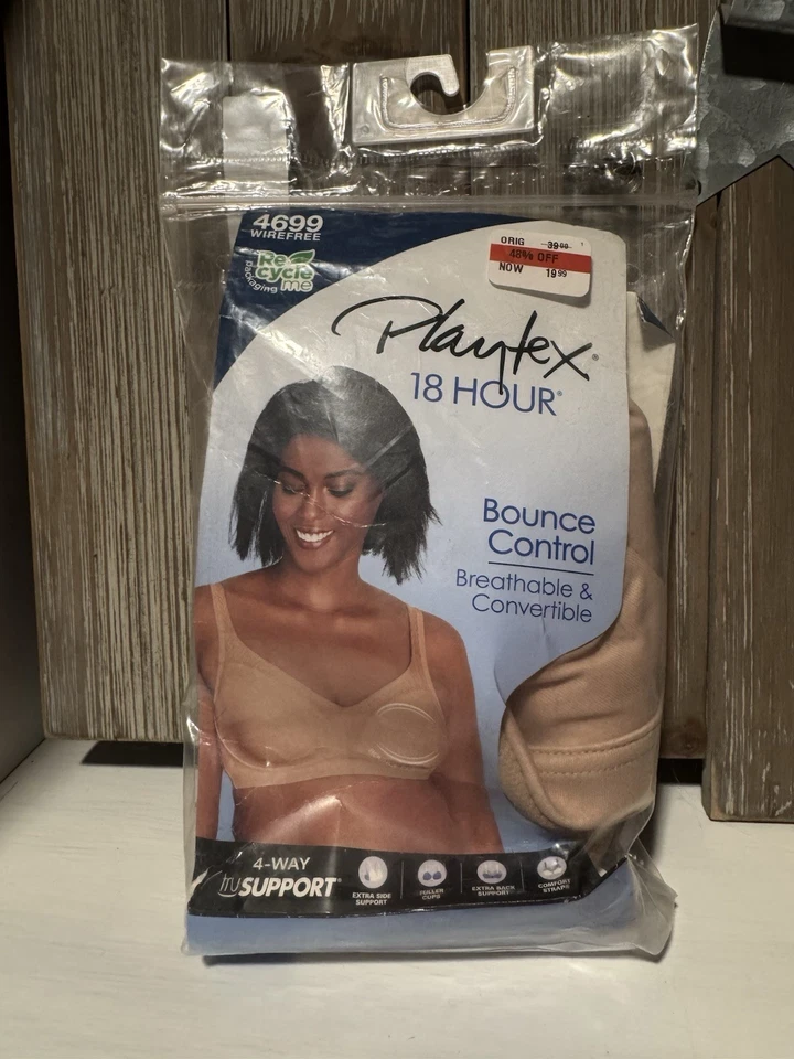 Sujetadores de soporte de 4 vías Playtex 18 horas con control de rebote sin cables - 38DD Nude - Nuevos con etiquetas Foto 3 de 4