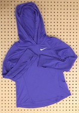 Nike Dri-FIT Running Hoodie Youth Medium Blue Long Sleeve Pullover w/Thumb Holes