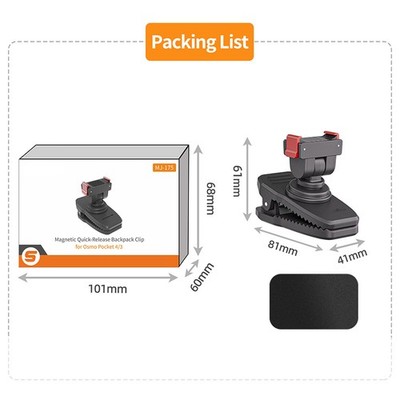 For Pocket 4/3 MJ-175 Magnetic Backpack Clips Quick-release Magnetic Adjustable