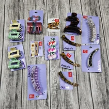 Claires Hair Clips Barrettes Banana Claw Lot New On Cards Tortoise Glitter Set