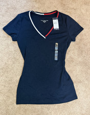 Vintage Tommy Hilfiger Women Navy Solid V-Nec...