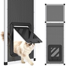 Vertical Ventilated Cat Door for Window Fits 31-42 Inch Auto Close