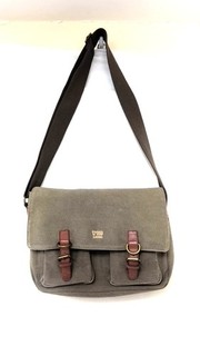 Unisex Bag TROOP LONDON Olive Green Canvas Messenger Bag Size L CG B94