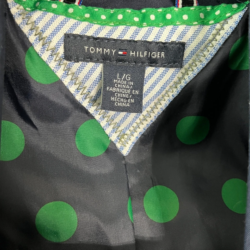 Gabardina Tommy Hilfiger para mujer talla grande azul marino doble botonadura negocios Foto 4 de 4
