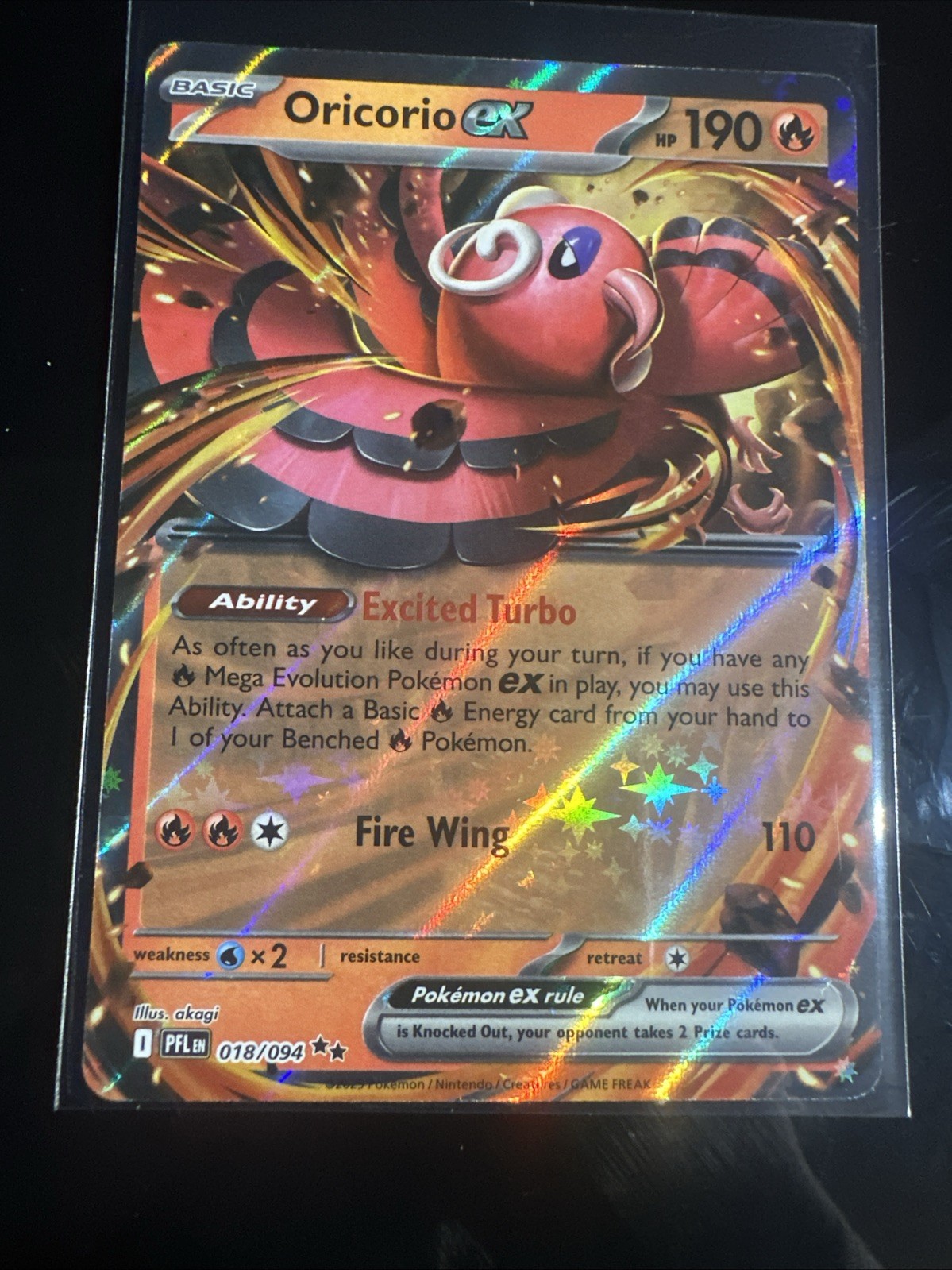 Oricorio ex 018/094 - Double Rare - Pokémon TCG: Phantasmal Flames - NM