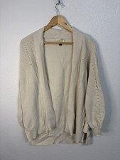 Universal Thread Women's Ivory Open Knit Cardigan Sweater Ribbed Size M