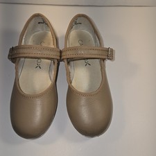 Capezio Girls Size 10M Tap Dance Shoes Caramel Mary Jane Leather Tele Tone 3800T