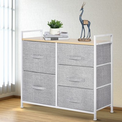 Wäschekorb mit 5 Schubladen Aufbewahrung Organisation mit Regal 83L x 29B x 77H cm
