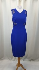 Karen Millen Blue Evening Dress Da067 Size 10 Uk Rrp £199 CR063 HH 15