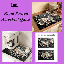 3D Floral Pattern Absorbent Quick Dry Silicone Drying Mat Waterproof Slip