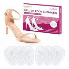 3-Pair Ball-of-Foot Cushions for High Heels Sandals Women - Soft Gel