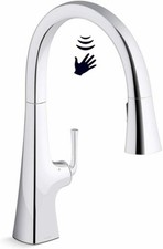 Kohler K-22068-CP Graze 1.5 GPM Single Hole Touchless Pull Down Kitchen Faucet,