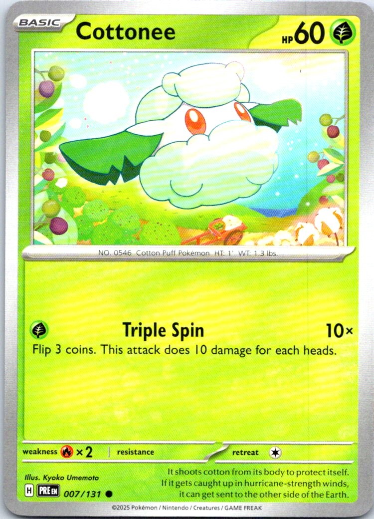 Cottonee Common SV: Prismatic Evolutions 007/131 NM