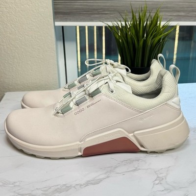 ECCO Biom H4 Gore Tex Performance Golf Shoes Women's US10 Ivory/Blush