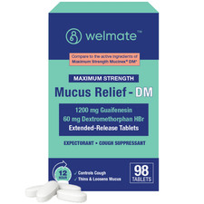 WELMATE Mucus DM Guaifenesin Expectorant 98 Ct  Generic Mucinex DM 