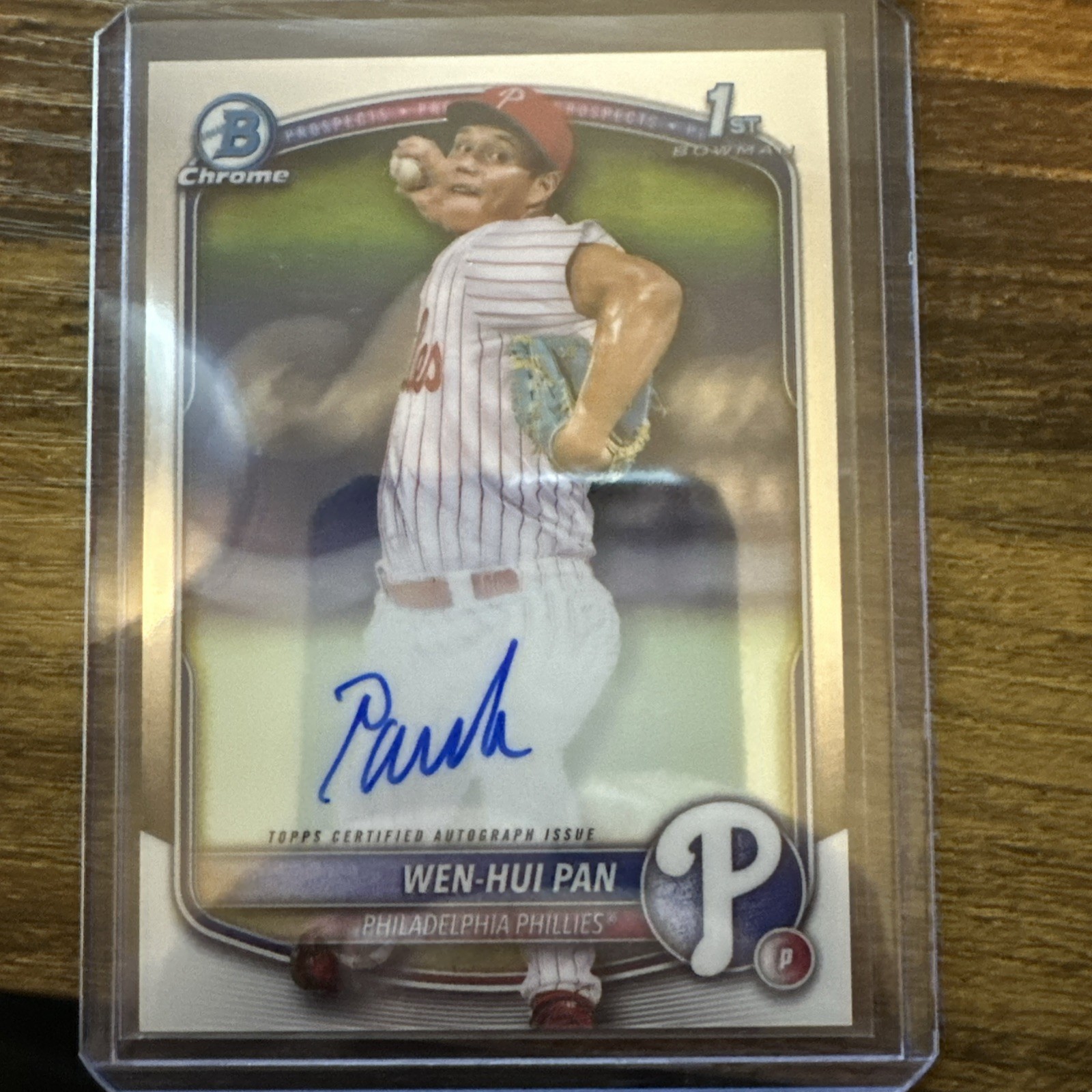2025 Bowman Chrome Prospects Wen-Hui Pan 1st Bowman Auto #CPA-WP Phillies