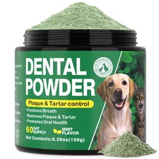 Dog Dental Powder for Teeth Cleaning - Fresh Mint Breath Freshener Teeth Cl...