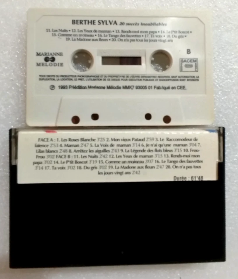 Berthe Sylva "20 Succès Inoubliables" K7 audio TBE - Image 2 of 3