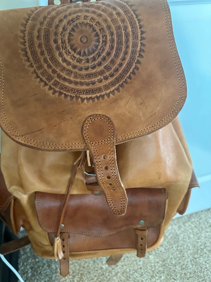 Mochila de cuero marrón XLarge, nueva sin etiquetas Foto 4 de 4