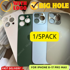 Lot Back Glass replacement Big Hole Logo For iPhone 11 12 13 14 15 16 Rear Cover