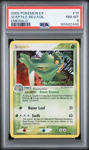 Pokemon Sceptile Reverse Holo EX Emerald 10/106 PSA 8