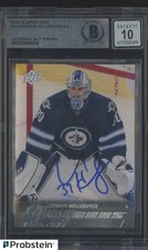 Connor Hellebuyck Signed 2015-16 UD Hockey Young Guns #214 RC BGS BAS 10 AUTO