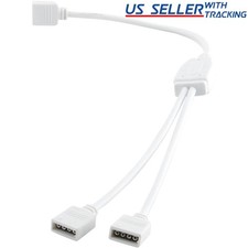  2-pack 1:2 4-pin Female Power Splitter Cable for RGB LED Strip Light