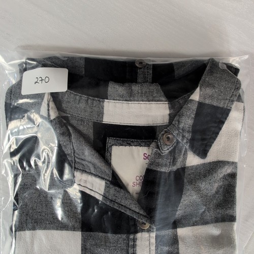 SO Kohl’s Junior XL Flanellhemd Button Down kariert schwarz weiß langarm - Bild 11 von 11