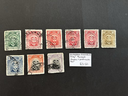 Southern Rhodesia 1924+ X9 Used Shades + Postmarks SG1+