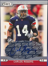 2005 SAGE HIT Carlos Rogers RC Auto Autograph #A15 Auburn Tigers