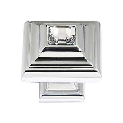 Alno C213-CLR/PN Swarovski Crystal 1 1/4'' Crystal Knob Polished Nickel