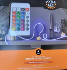 Hyde Eek 6’ Neon LED Rope Light With Remote Multicolor Clear White Color Change