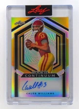Caleb Williams 2023 Rookie Leaf Continuum Auto SP #/135 Chicago Bears Football