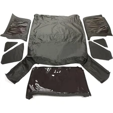 4 For Jeep Wrangler TJ Soft top Replacement 1997-06 w/Clear Windows Black Vinyl