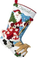 Timeless St Nick 89309E Bucilla Felt Christmas Stocking Kit DIY Personalize