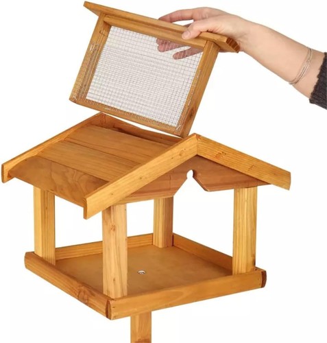 Wooden Bird Table Garden Feeder Feeding Station Bird House Traditional Standing - Picture 14 of 34
