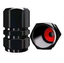 4x Auto Ventilkappen schwarz Metall Ventil Kappen Fahrrad Moped Motorrad