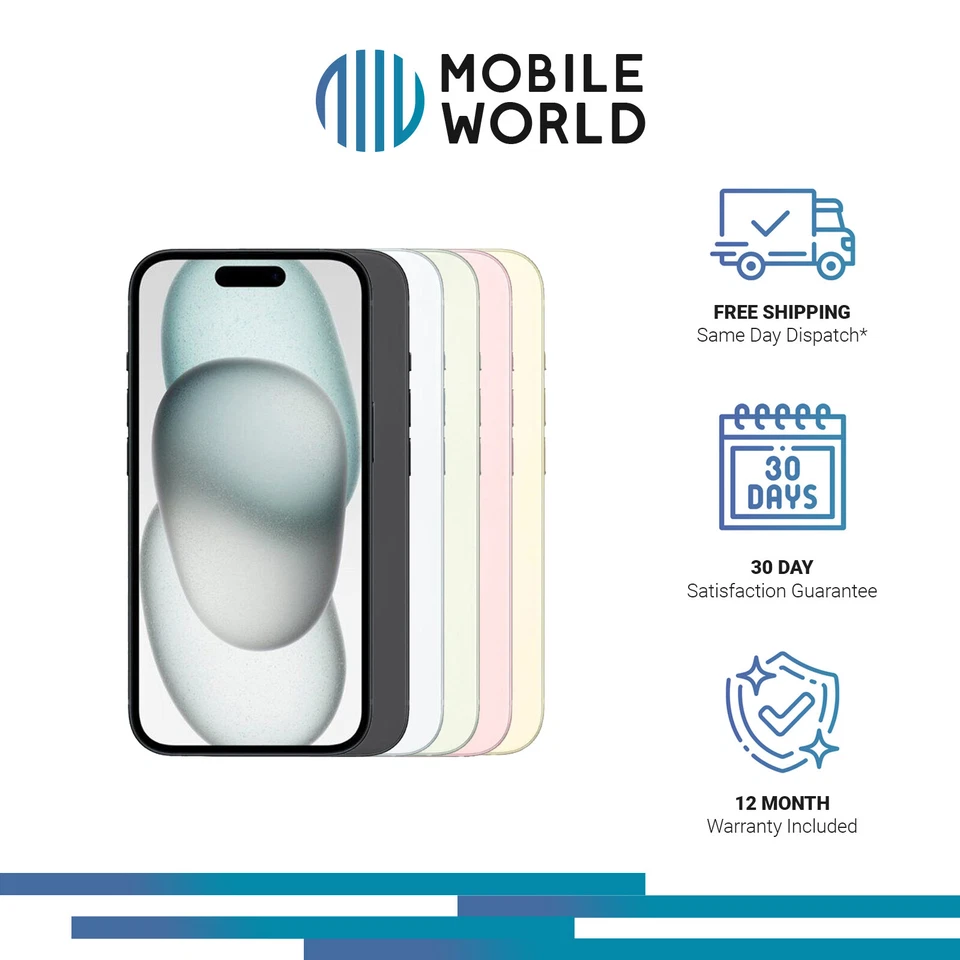 Apple iPhone 15 Plus 128GB 256GB 512GB Black Blue Green Pink Yellow