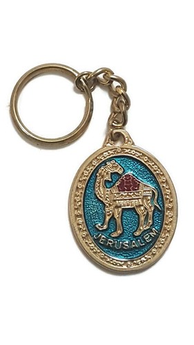 Lot of 2 Jerusalem Souvenir Camel Key Chain Ring Fob Metal Enamel Holy Land Gift - Picture 9 of 11