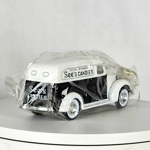See's Candy Motorcycle Delivery w/Sidecar & Driver AND Van Bank Original Package - Picture 6 of 23