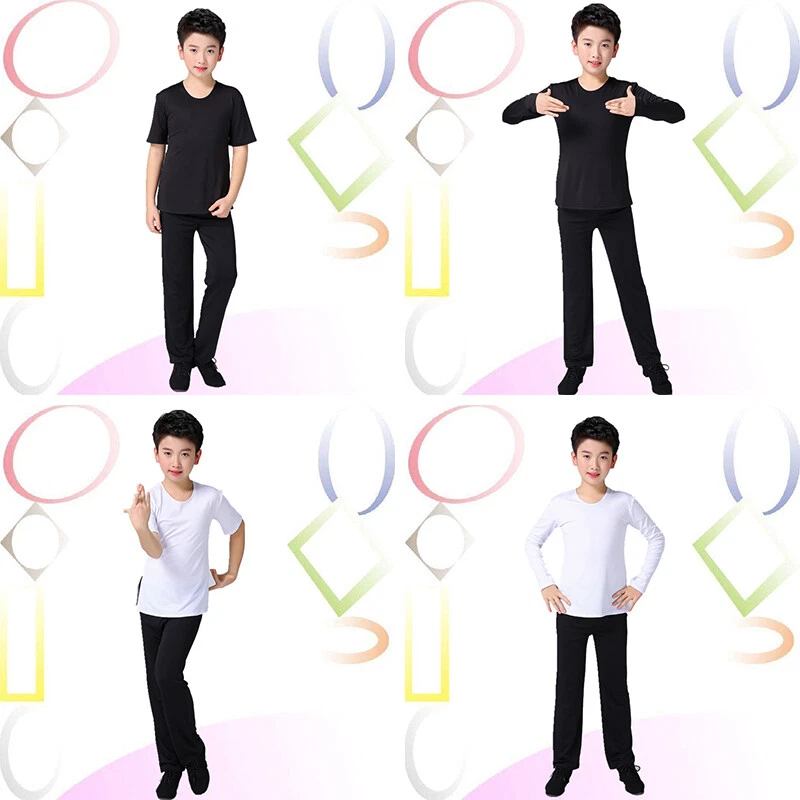 Boys Latin Dance Practice Suit Shirt Pants Exercise Training Ballroom Dancewears - Image 4 of 4