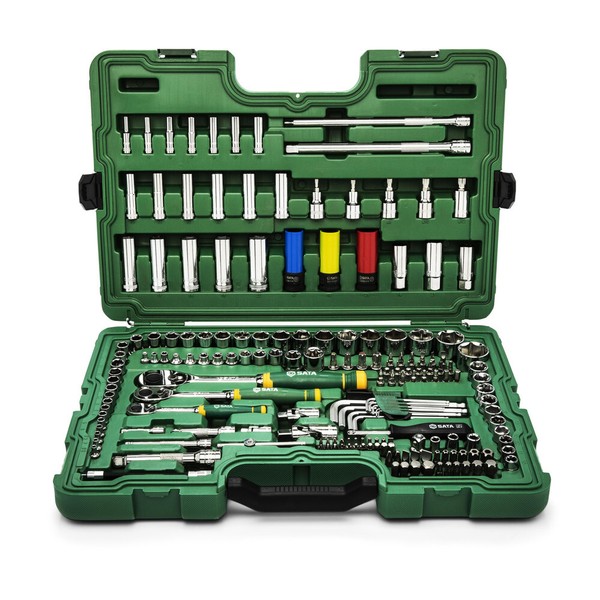 "Werkzeugkoffer SteckschlüSsel Ratschen NüSse Set 1/4\", 3/8\" & 1/2\" 180-Tlg. Sata"-image