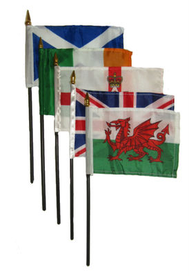 Wholesale Lot of 5 UK United Kingdom Great Britain Set 4''x6'' Table Desk Flag