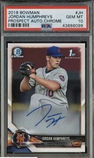 2018 Topps Bowman Chrome #JH Jordan Humphreys Rookie RC AUTO N.Y. Mets PSA 10