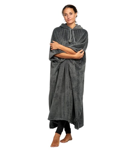 Womens Ladies Warm Fleecy Hooded Poncho Capes, Kaftan, Dressing Gown One Size - Picture 27 of 33