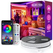 Ustellar 32.8ft LED Strip Light Outdoor Rope Lighting App Control Music Syn IP65