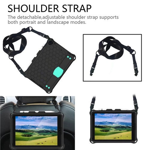 Rubber Stand Case Cover With Strap For iPad Mini Air Pro 1 2 3 4 5/6/7/8/9th Gen - Picture 71 of 84