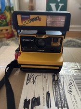 Vintage Polaroid Job Pro 2 Instant Film Camera 600 with Strap - Black/Yellow