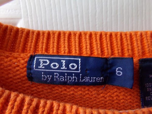 VTG Ralph Lauren Sweater 6 Boys POLO Colorful Blue Striped Cotton JAPAN $85 - Picture 5 of 14